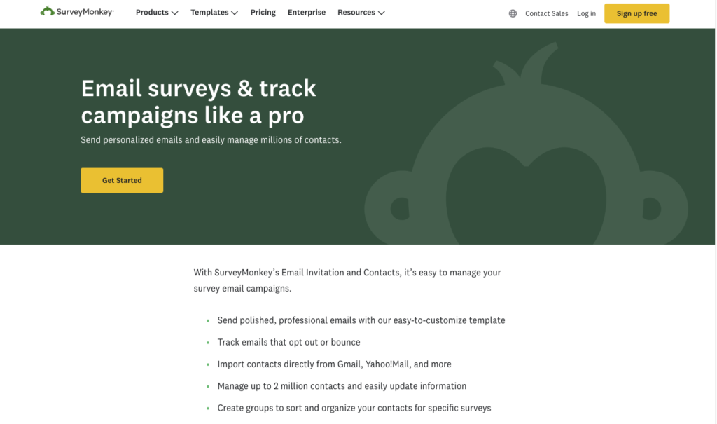 SurveyMonkey email survey tool
